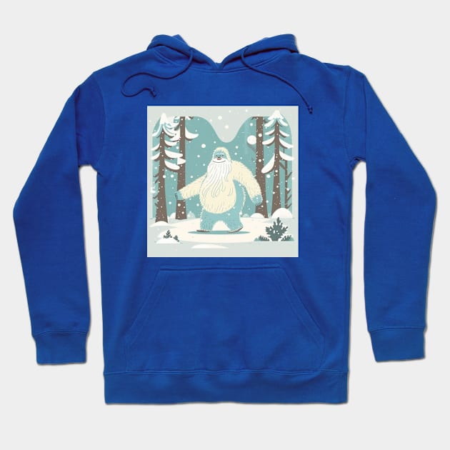 Snowy Yeti on a Happy Stroll Hoodie by Star Scrunch